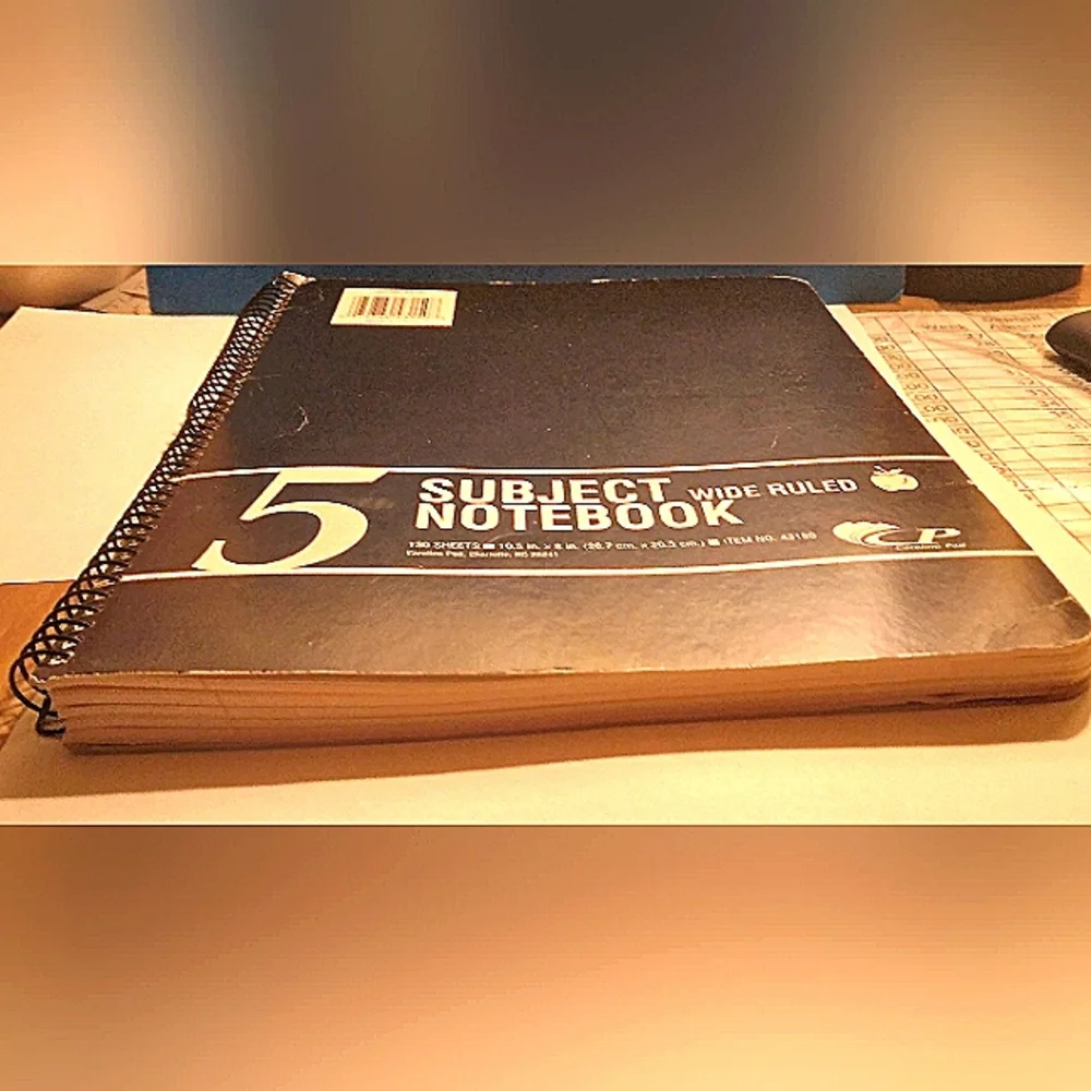 GIFTED...5 SUBJECT WIDE RULED NOTEBOOK - Picture 5 of 9